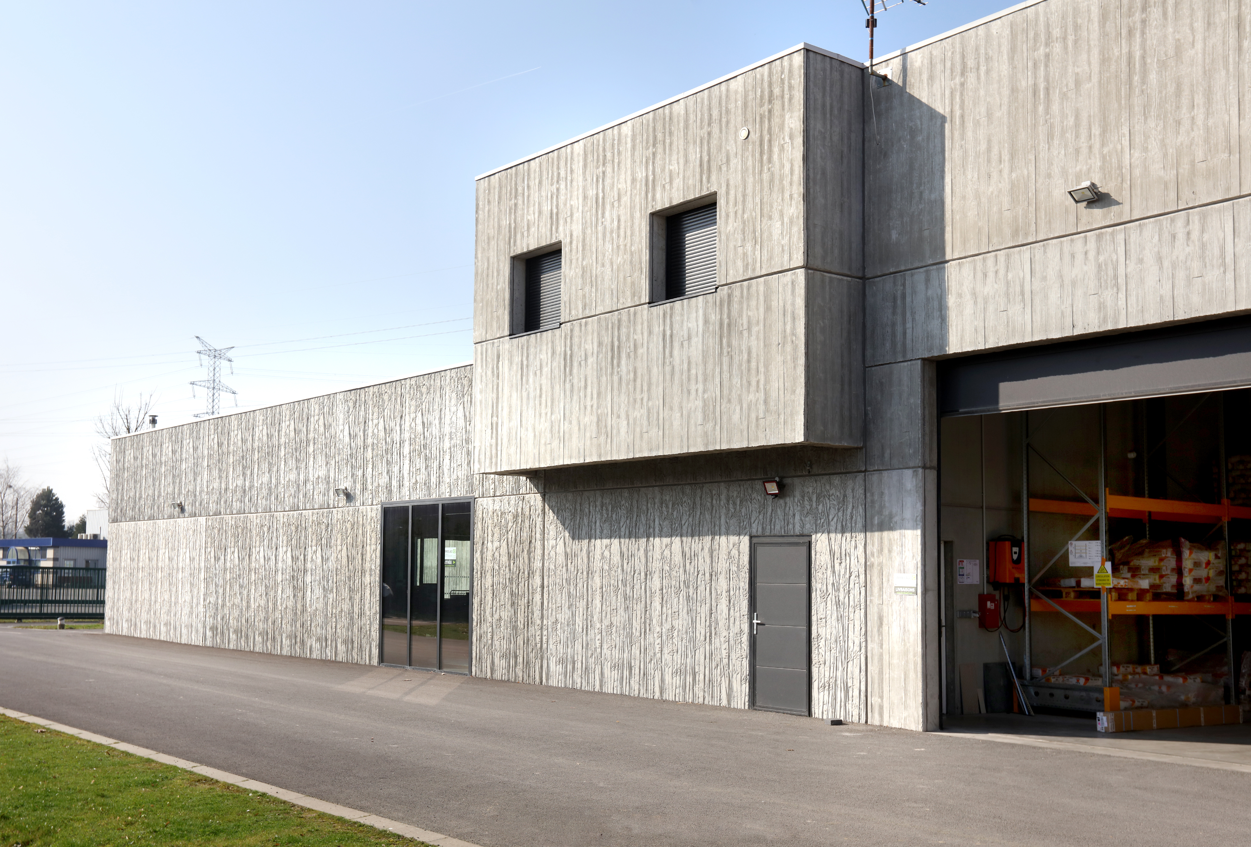 Prefab betonpanelen met structuurmatten